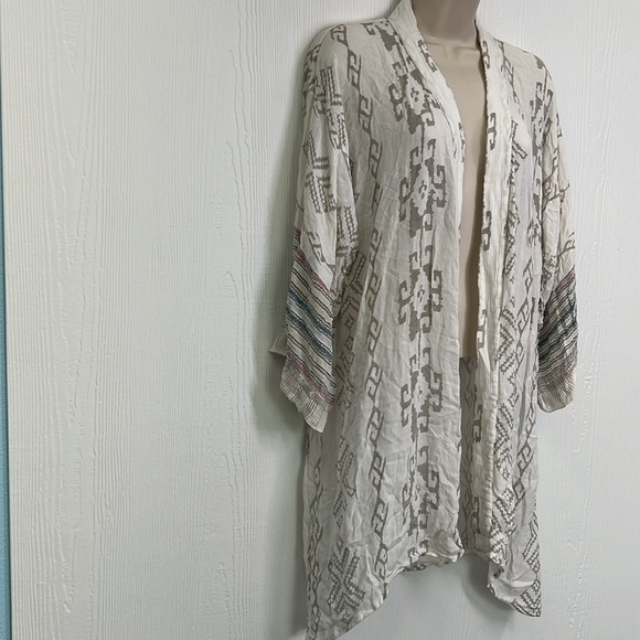 Free People - One Print Boho Open Front Long Sleeve Kimono Jacket XS/Small - Picture 4 of 14
